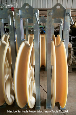 660X100mm ล้อไนลอน แบนด์ดอเวอร์เฮด คอนดิวเตอร์ สตริ้งบล็อกสําหรับสายส่ง