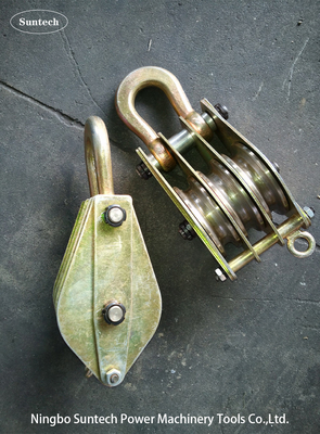 เครื่องมือการก่อตั้งหอคอย single-sheave, โลหะ pulley block สําหรับการยก / การยก
