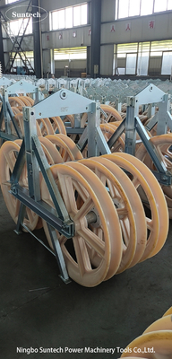 การก่อสร้าง สายการส่ง สแตนเลส Sheave คาเบลนํา stringing pulley บล็อก