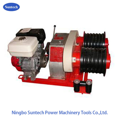 50KN Fast Speed ​​Cable Winch Puller เครื่องยนต์เบนซิน Winch Double Drum