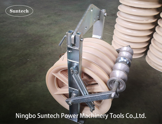 60kn Conductor Stringing Blocks Transmission Line Grounding Roller