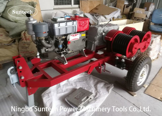 Double Capstan Drum Winch 5 ตันพร้อมเทรลเลอร์ Match Honda / Yamaha Gasoline Engine
