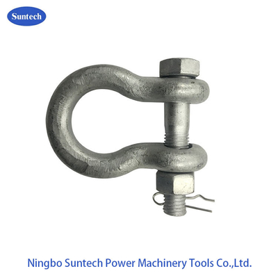 เหล็กคาร์บอนชุบสังกะสีแบบจุ่มร้อน 120KN 16mm D Shackle