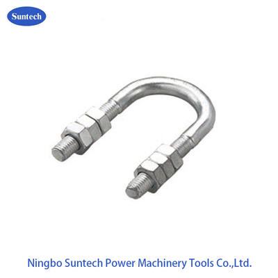 สายไฟ M6 M8 M10 M12 M16 M20 M24 เหล็กกล้าคาร์บอน U Bolt พร้อมเครื่องซักผ้าและอ่อนนุช