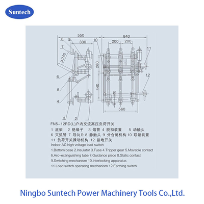 IEC420 GB3804 สวิตช์แบ่งโหลด 12KV ในร่มน้ำหนักเบา