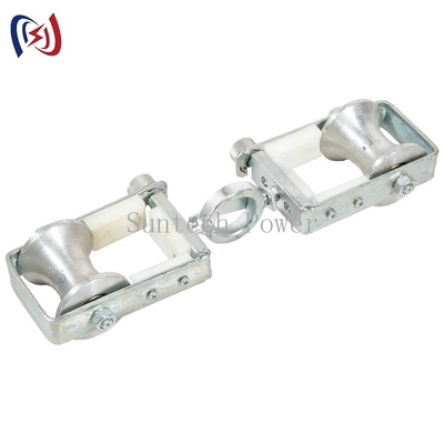 Double Sheaves Optical Fiber Cable Stringing Pulley Block 2KN OPGW Stringing Tools