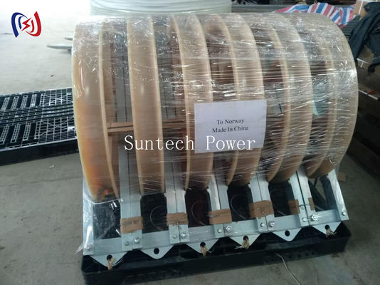 ลูกรอกสำหรับร้อยสายไฟฟ้าขนาด 760x120x480 มม. รับน้ำหนัก 50-150KN และรัศมีการโค้งงอ R570 สำหรับการร้อยสายไฟฟ้าแรงสูง