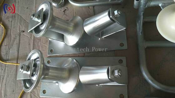 รอลเลอร์หมุนสายเคเบิลความจุ 10KN ด้วยโครงสร้างทางเดียวสําหรับการลากสายเคเบิลใต้ดิน