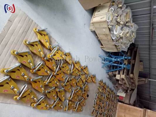 เครื่องจับตัวนําเหล็กอะลูมิเนียมที่มีแรงบรรทุกระดับ 7-80KN, 14-48mm Max Open, และจับที่ไม่เสียหายเพื่อการจัดการที่ปลอดภัย