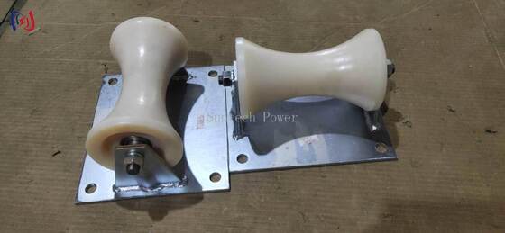 โรลเลอร์พื้นเคเบิ้ลความจางระดับ 5KN แบบมืออาชีพ พร้อมพกพานอลูมิเนียมสําหรับการติดตั้งเคเบิ้ลใต้ดิน 150-160 มม.