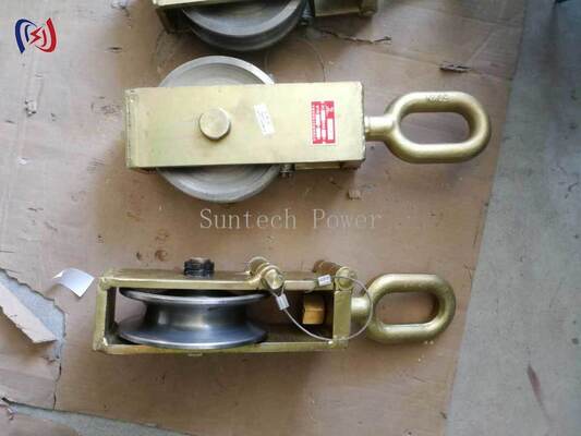 บล็อคการนําสายไฟที่มีแรงบรรทุกระดับ 30-80KN และความกว้าง 140-180mm สําหรับการทํางานบนสายฟ้า