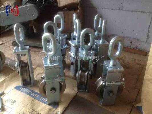 บล็อคการนําสายไฟที่มีแรงบรรทุกระดับ 30-80KN และความกว้าง 140-180mm สําหรับการทํางานบนสายฟ้า