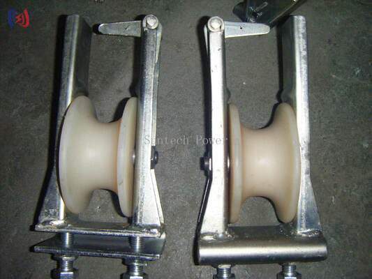 บล็อกร้อยสายมัดคู่สำหรับตัวนำ 25-400 มม. พร้อมโหลด 5-20KN และโครงเหล็กชุบสังกะสี