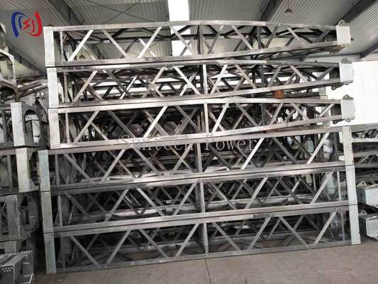 เสาตั้งเครน Lattice Gin Pole 8-18m เครื่องมือติดตั้งเสาไฟฟ้า เคลือบป้องกันการกัดกร่อน