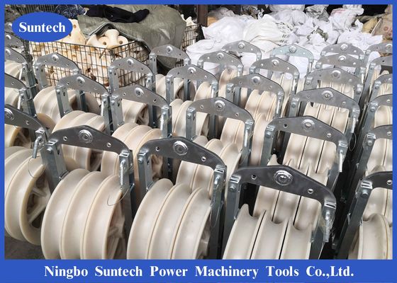 508 X100mm สายส่ง Nylon Sheave Wheel Conductor Stringing Pulley Block