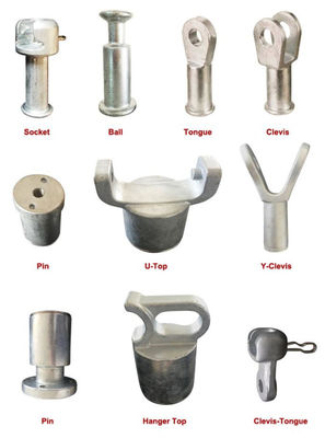 เหล็กหล่อหลอมพอร์ซเลน Spool Insulator End Fittings