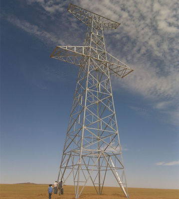 เหล็กชุบสังกะสีร้อน Q345 Q235 Steel Power Line Tower
