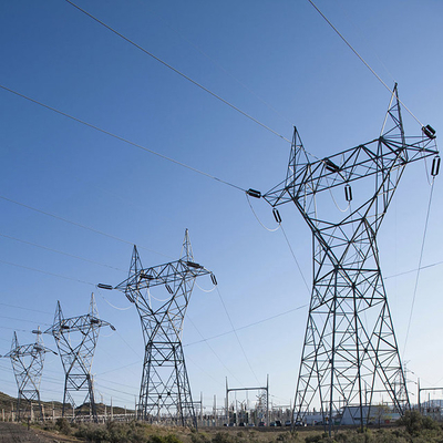 สังกะสี Q255 Q355 เหล็ก 330kV Power Line Tower