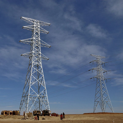 สังกะสี Q255 Q355 เหล็ก 330kV Power Line Tower