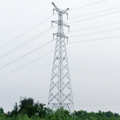 เหล็กชุบสังกะสีแบบจุ่มร้อน Q355 Q255 Lattice Transmission Tower