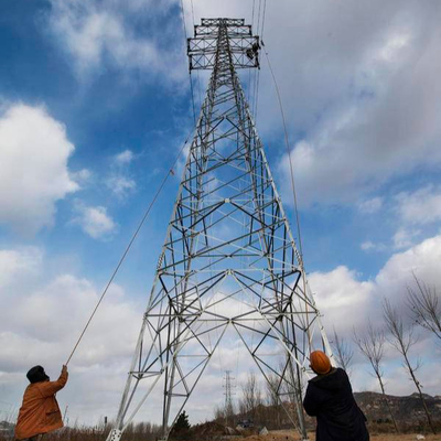 เหล็กชุบสังกะสีแบบจุ่มร้อน 132 KV Transmission Line Tower