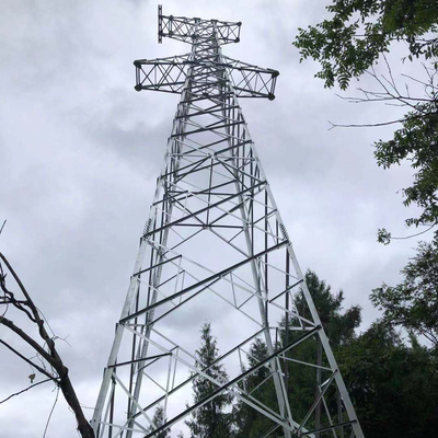 ASTM123 เหล็กชุบสังกะสี 110KV กระจายพลังงานเหล็ก Lattice Tower