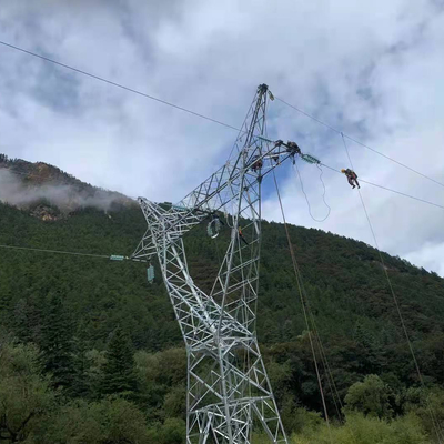 หอเหล็กชุบสังกะสีแบบจุ่มร้อนสำหรับสายส่ง 110KV