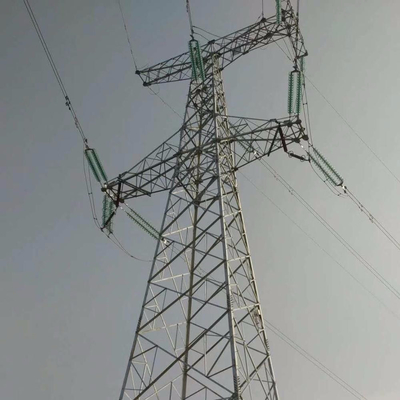 จุ่มร้อนชุบสังกะสี Q235 Q355 เหล็กเส้นไฟฟ้าทาวเวอร์