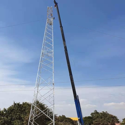 115KV หอเหล็กโทรคมนาคมชุบสังกะสีแบบจุ่มร้อน