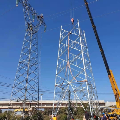 115KV หอเหล็กโทรคมนาคมชุบสังกะสีแบบจุ่มร้อน