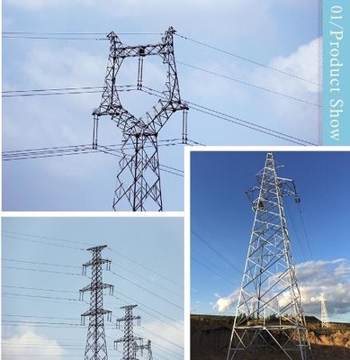ASTM123 230KV 400KV Lattice Steel Towers สำหรับสายส่งเหนือศีรษะ