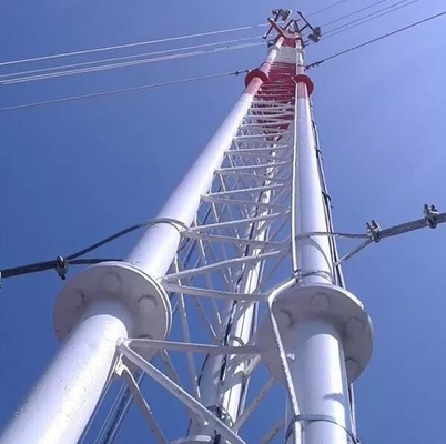 Three Tube 138kv Telescopic Antenna Tower สำหรับบริการสาธารณูปโภค