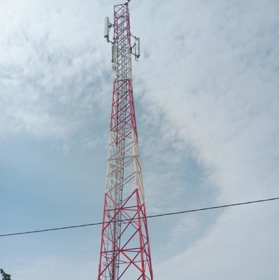 Sst Angular 10meter Telecommunication Steel Tower สังกะสีด้วย Aviation Light