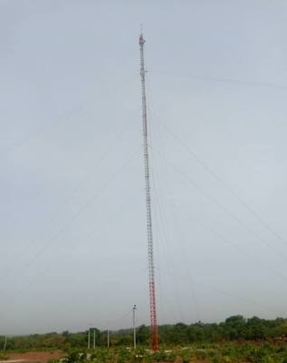 สามเหลี่ยมเหล็ก Monopole Tower ที่รองรับตนเองด้วยสังกะสี
