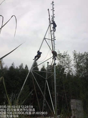 เหล็ก Q355 จุ่มร้อนชุบสังกะสี Guyed Mast สำหรับโทรคมนาคม