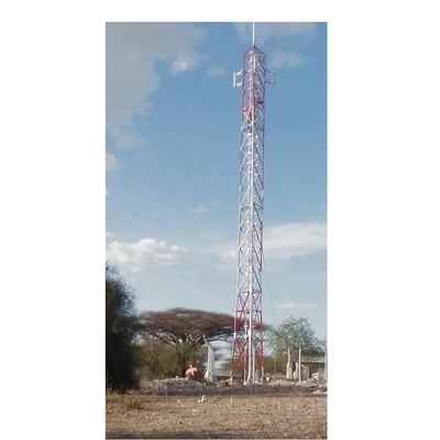 Q345 Q235 Steel Rooftop Tower สำหรับโทรคมนาคม Hot Dip Galvanized