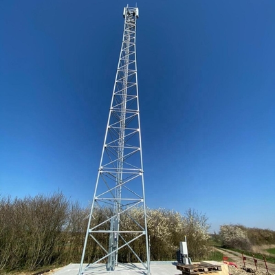 Telecom Steel Tubular Tower จุ่มร้อนชุบสังกะสีสูง 15 เมตร